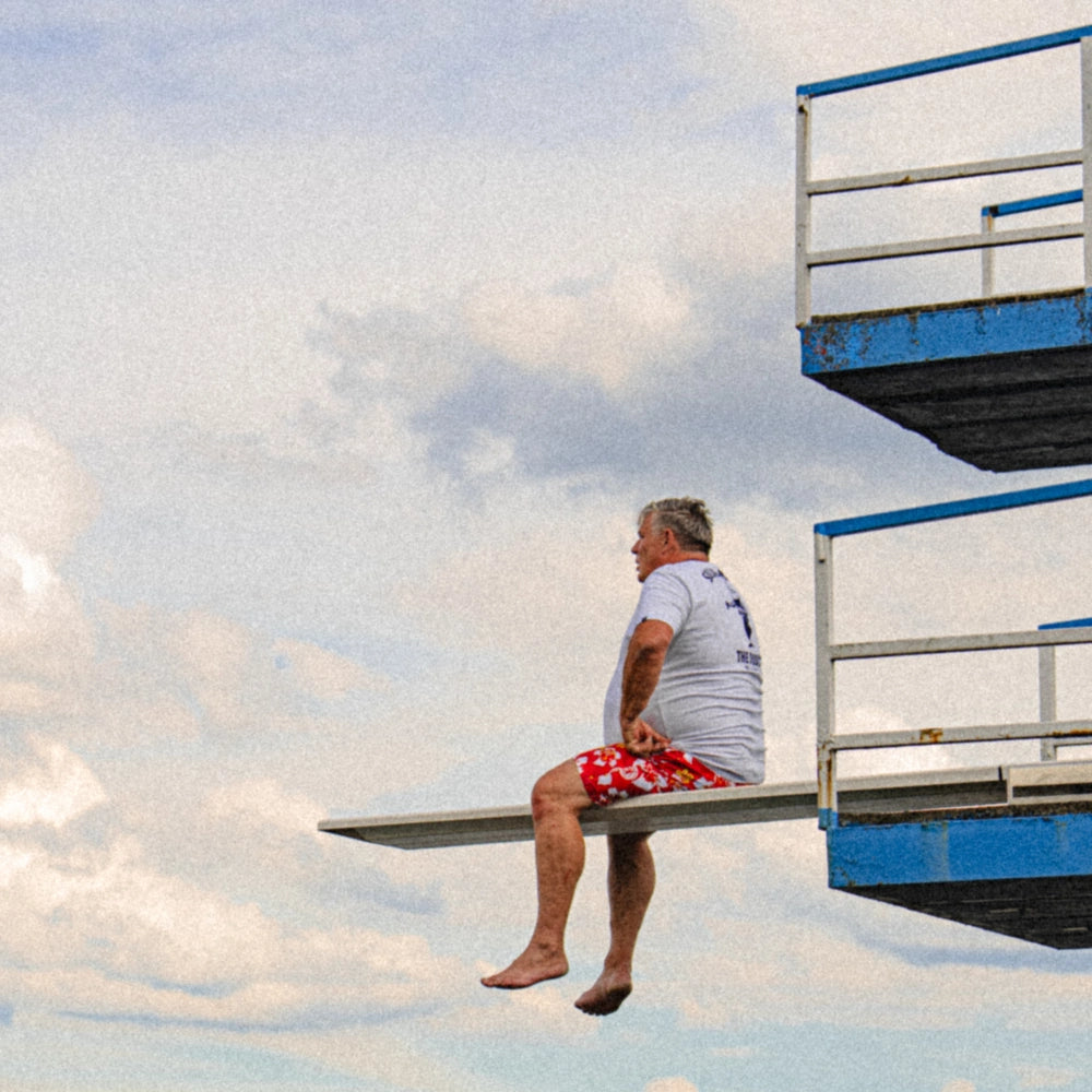 Badehose Hawaii - rot/bunt