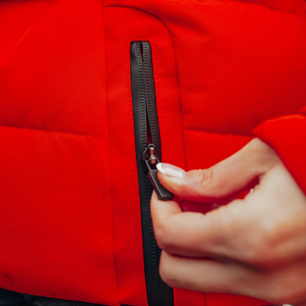 Winterjacke Logo - rot/schwarz