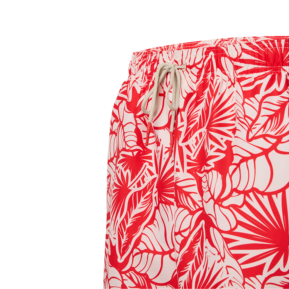 Badehose Hawaii - rot/weiß