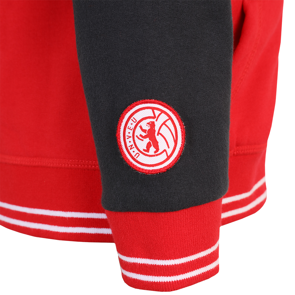 Kinder Kapuzenjacke Keules Knirps - rot/grau