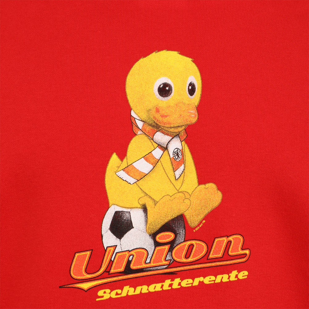 Sudadera con capucha para niños con pato parlanchín - roja