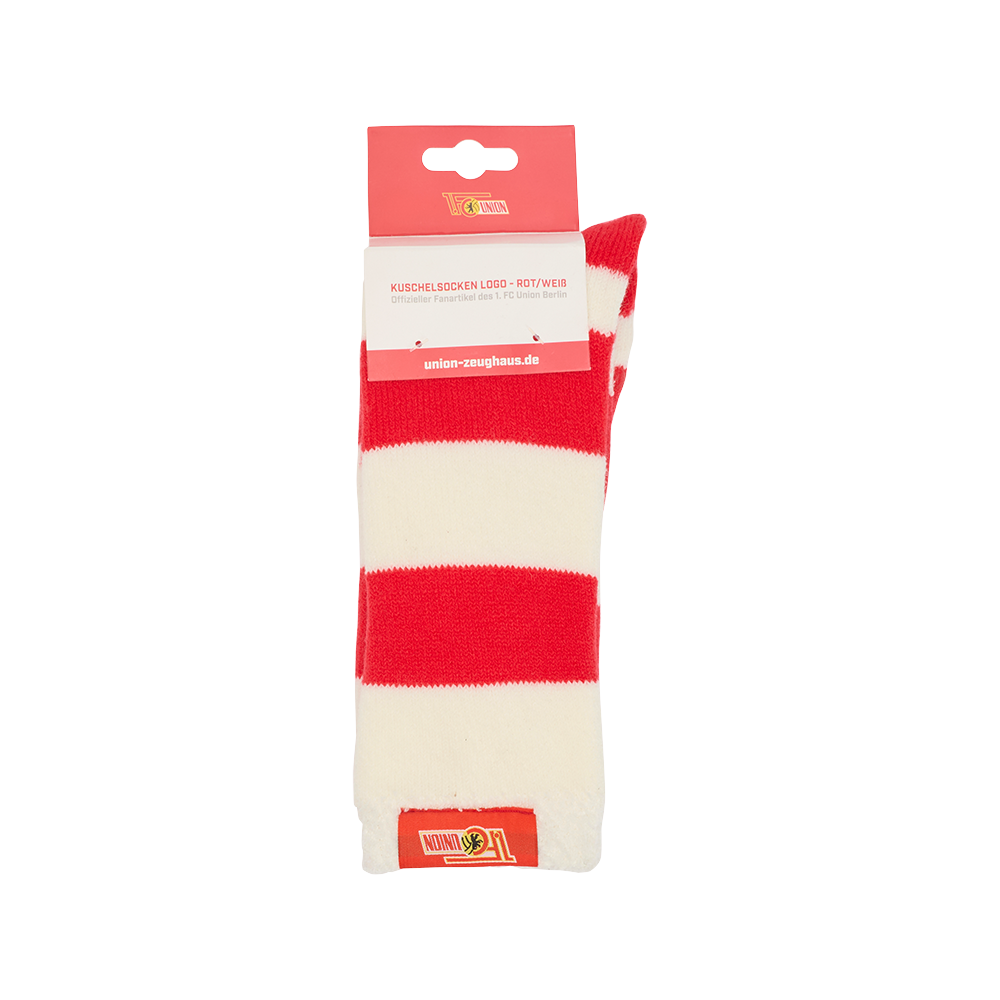 Calcetines de peluche con logo - rojo/blanco