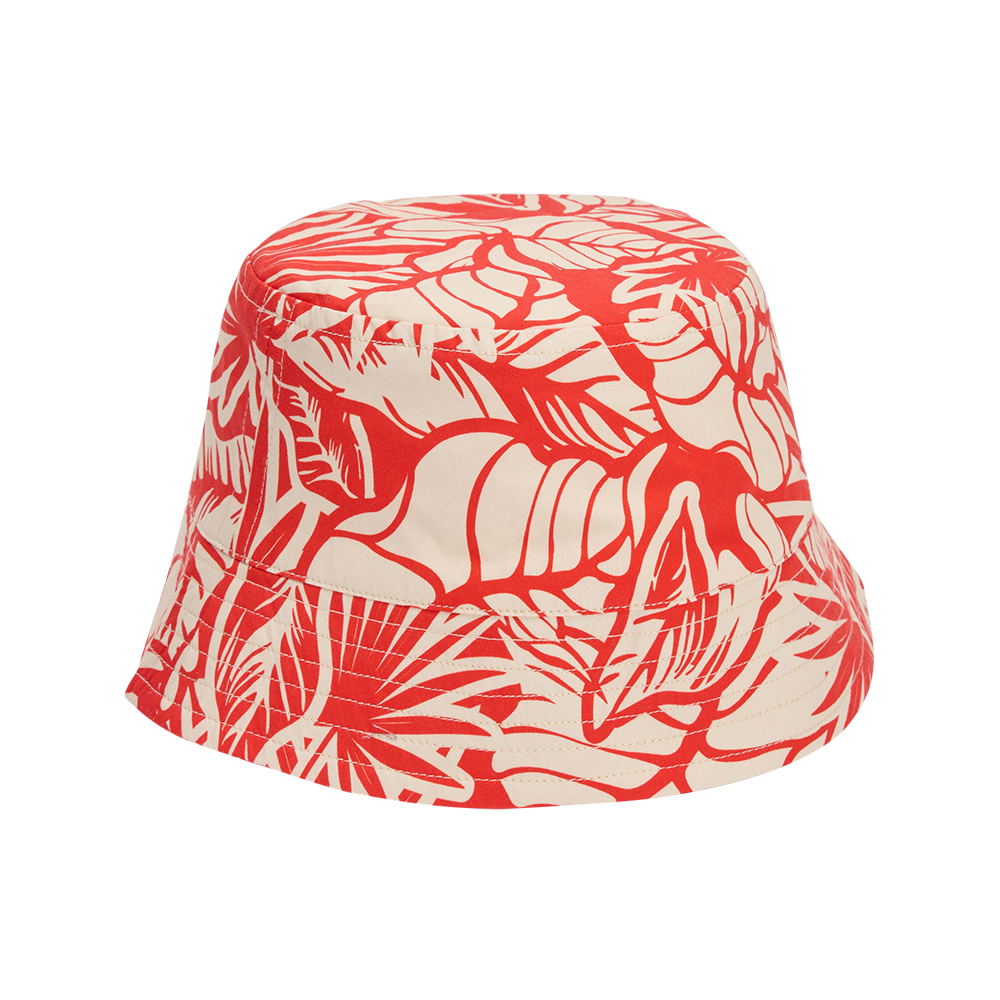 Fischerhut Hawaii - rot/weiß