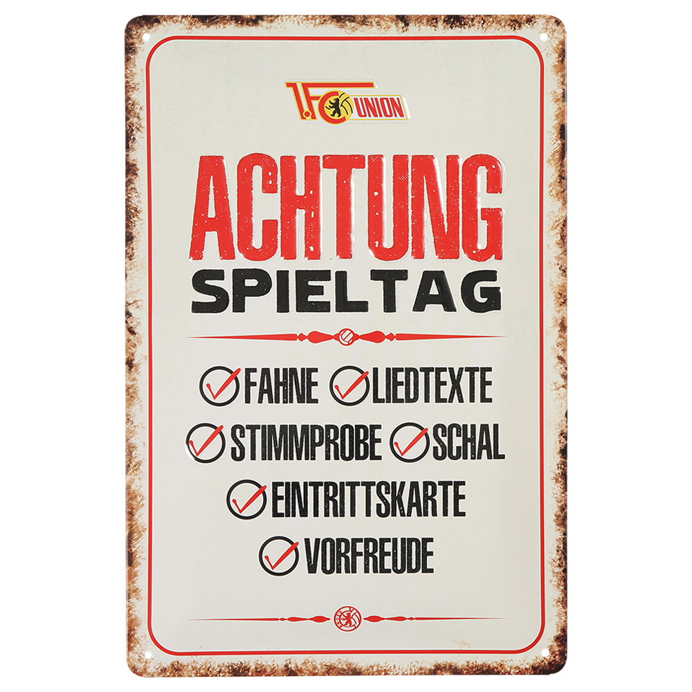 Blechschild - Spieltag