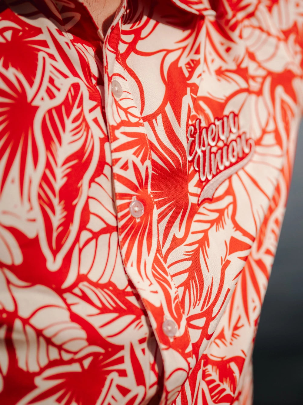 Hemd Hawaii - rot/weiß