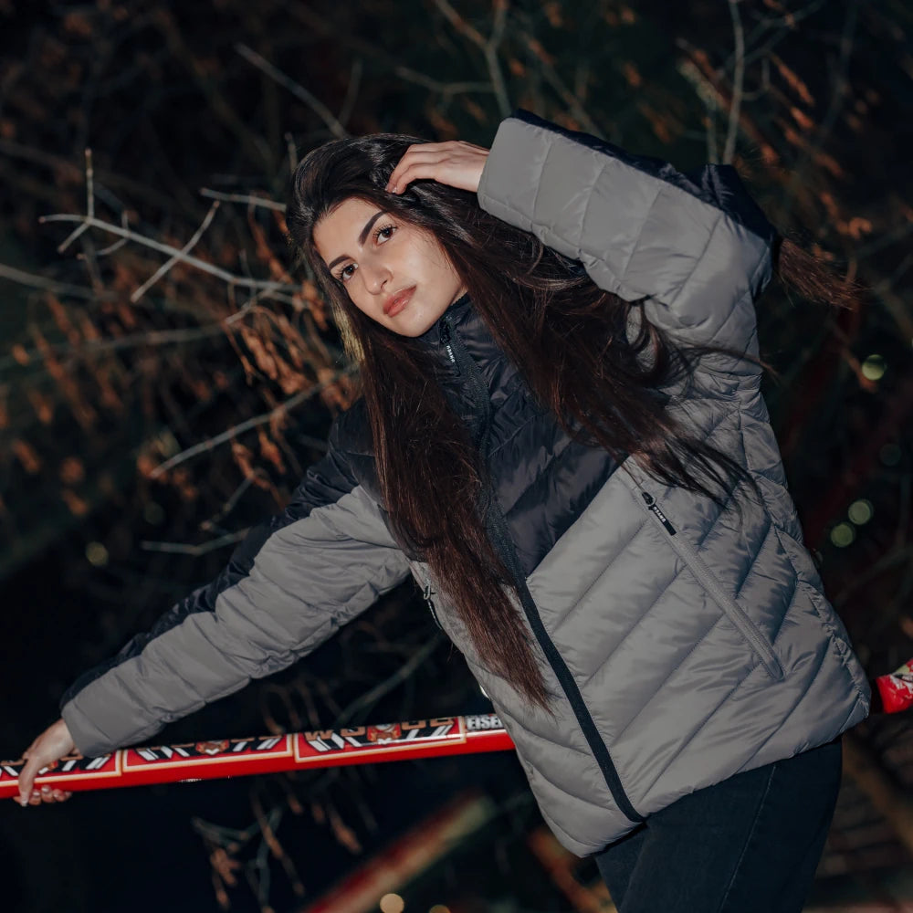 Steppjacke UNVEU - grau/schwarz