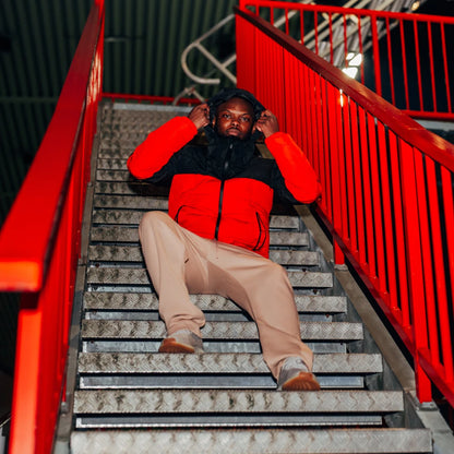 Winterjacke Logo - rot/schwarz