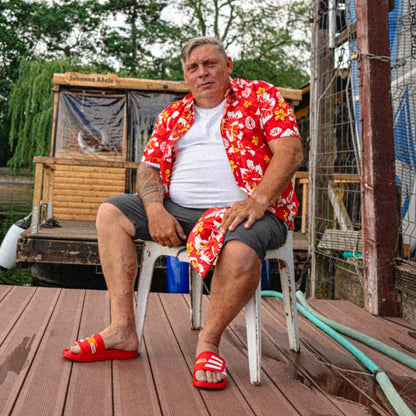 Hemd Hawaii - rot/bunt