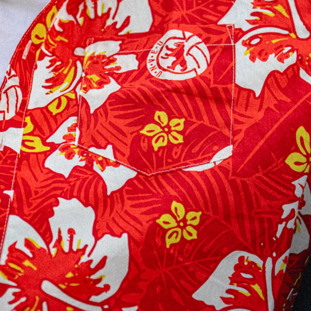 Hemd Hawaii - rot/bunt