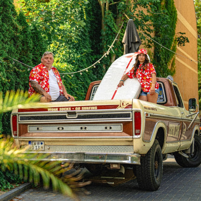 Hemd Hawaii - rot/bunt