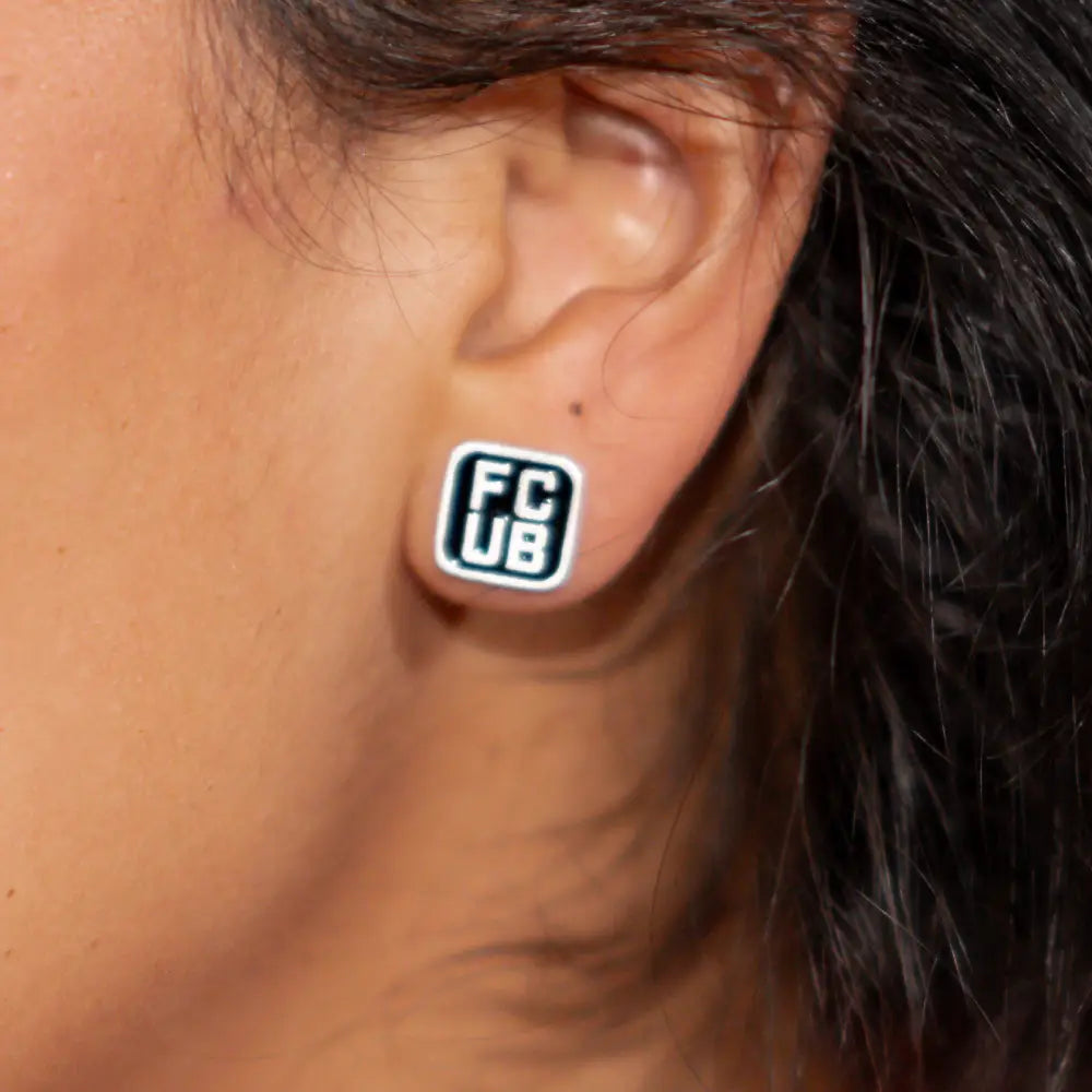 Pendientes FCUB - plata/negro