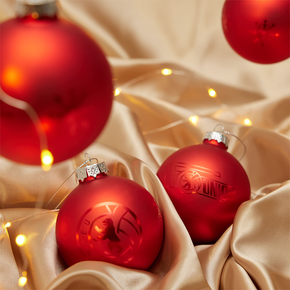 Weihnachtskugel Logo 4er Set - rot