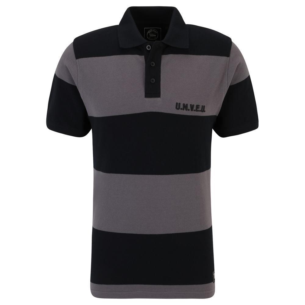 Poloshirt UNVEU gestreift - schwarz/grau