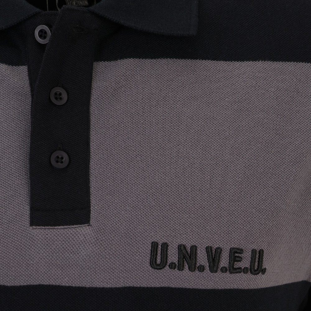 Polo shirt UNVEU striped - black/grey