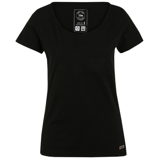 Frauen T-Shirt Loop Logo - schwarz