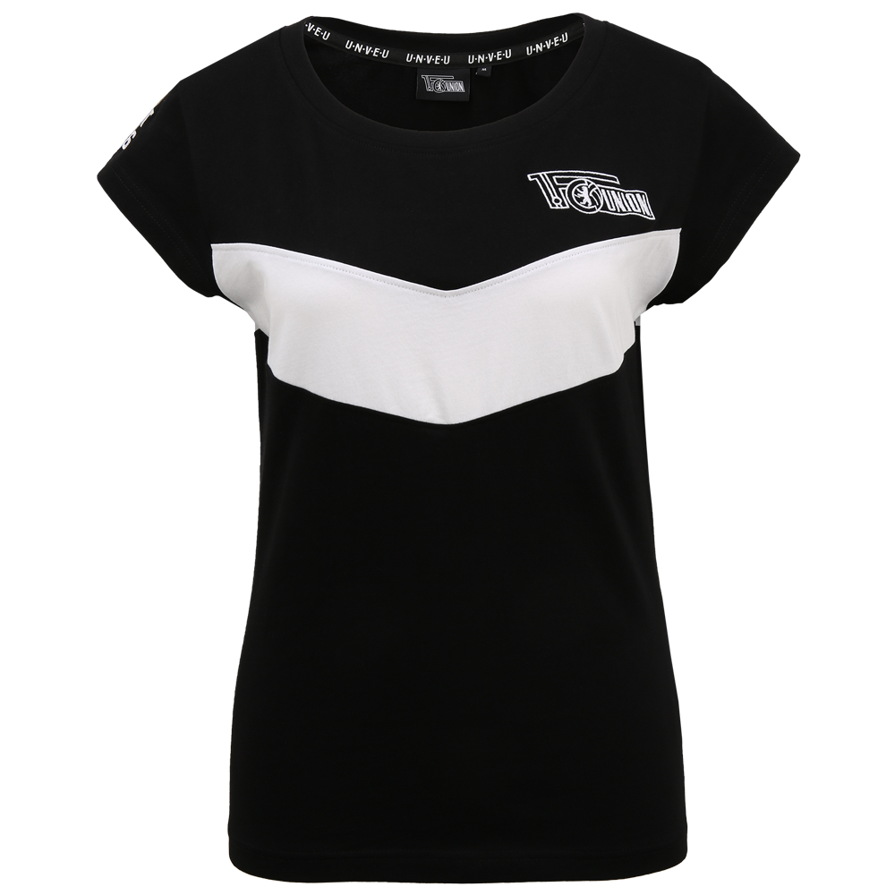 Frauen T-Shirt Blockstreifen - schwarz