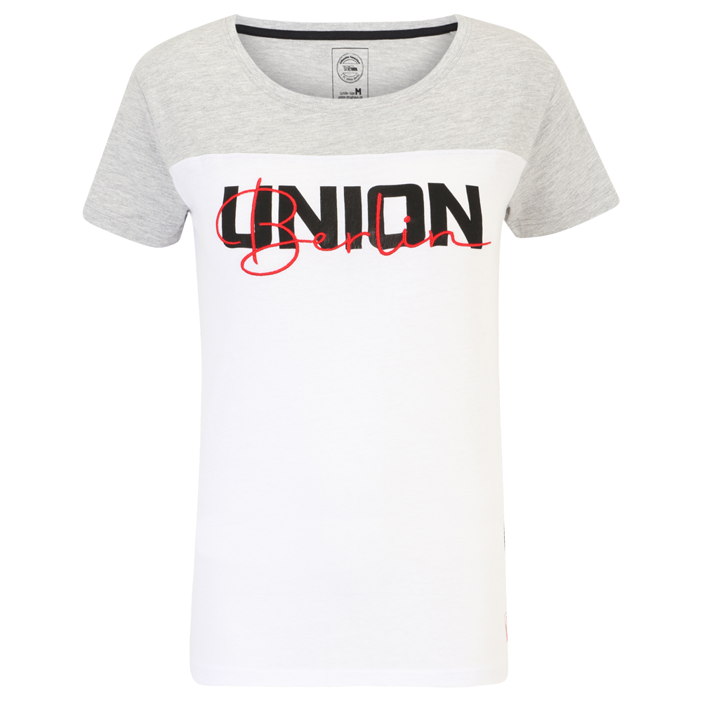 Frauen T-Shirt Union Signature - weiß/grau