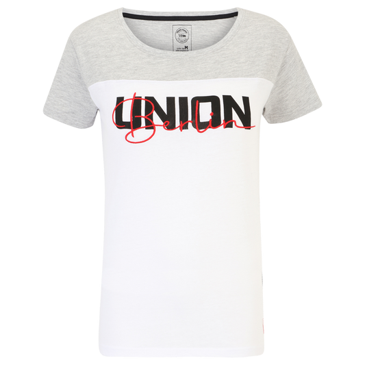 Frauen T-Shirt Union Signature - weiß/grau