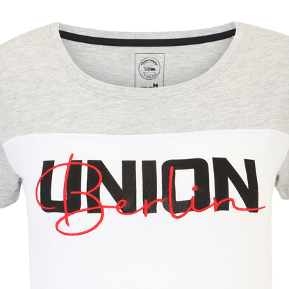 Frauen T-Shirt Union Signature - weiß/grau