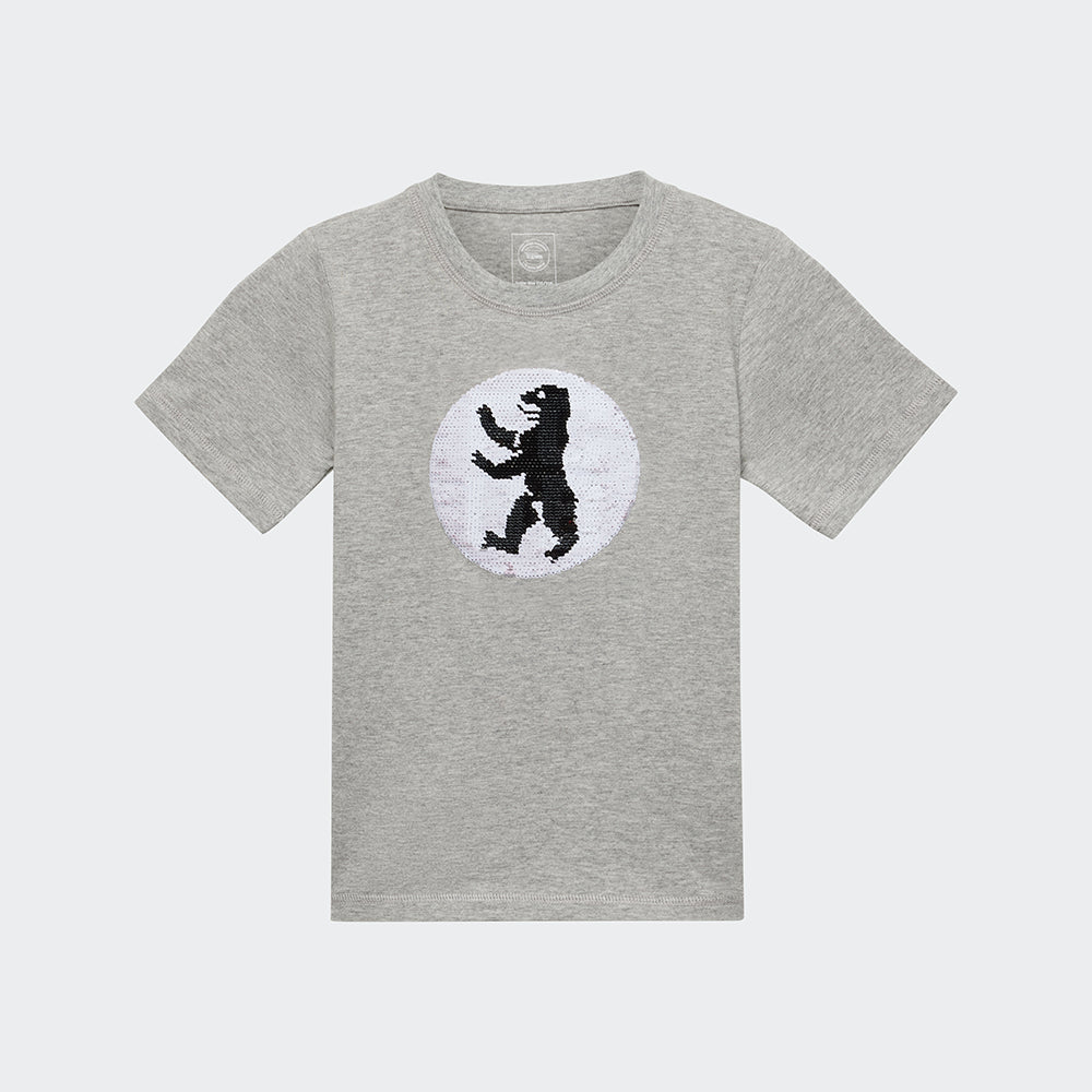 Kinder T-Shirt Pailetten - grau