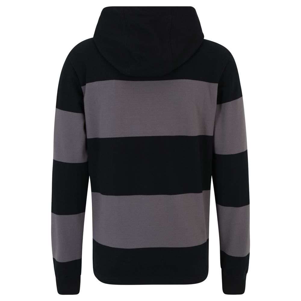Black and grey striped hoodie sales