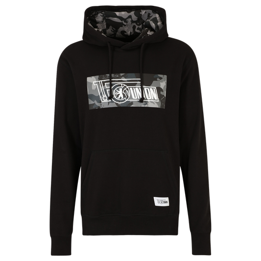 Kapuzenpullover camouflage Logo - schwarz