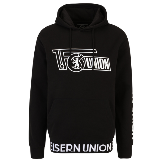 Sudadera con capucha negra con logotipo