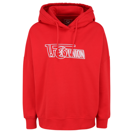 Frauen Kapuzenpullover Loop Logo - rot