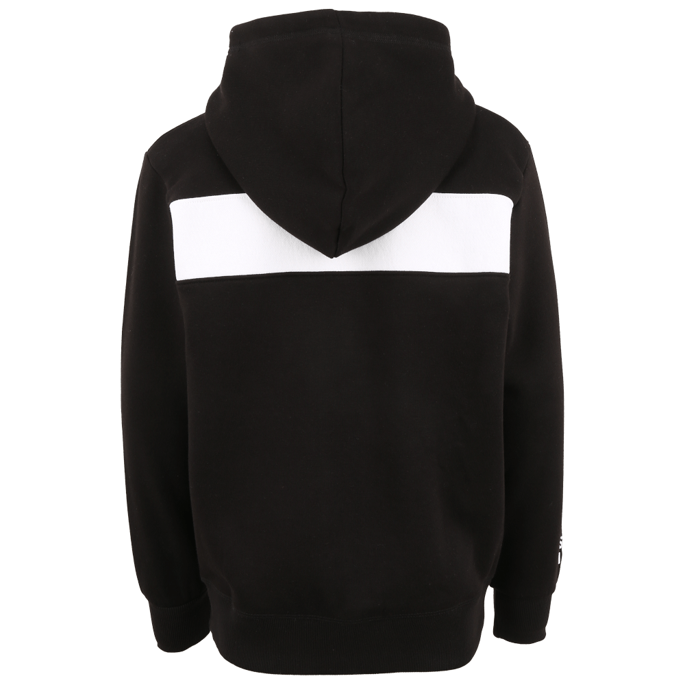 Kids' hooded jacket block stripes - black