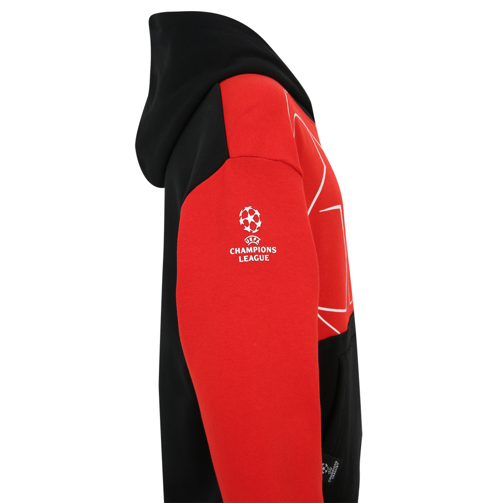 Kinder Kapuzenpullover Champions League Logo - schwarz