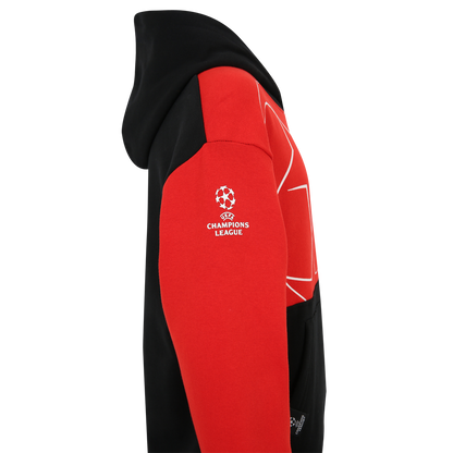 Kinder Kapuzenpullover Champions League Logo - schwarz