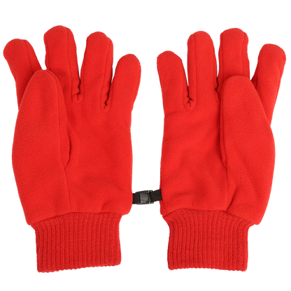 Kids Fleece Gloves Logo - red