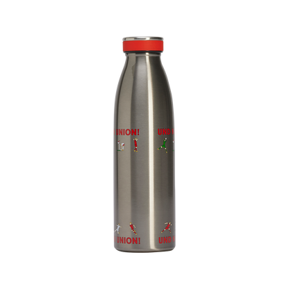 Isolierflasche grau - Logo