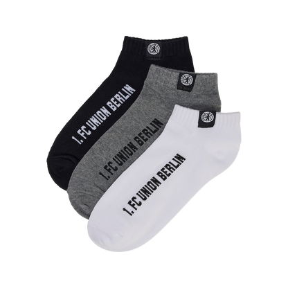 Sneakersocken 3er Set - schwarz/grau/weiß