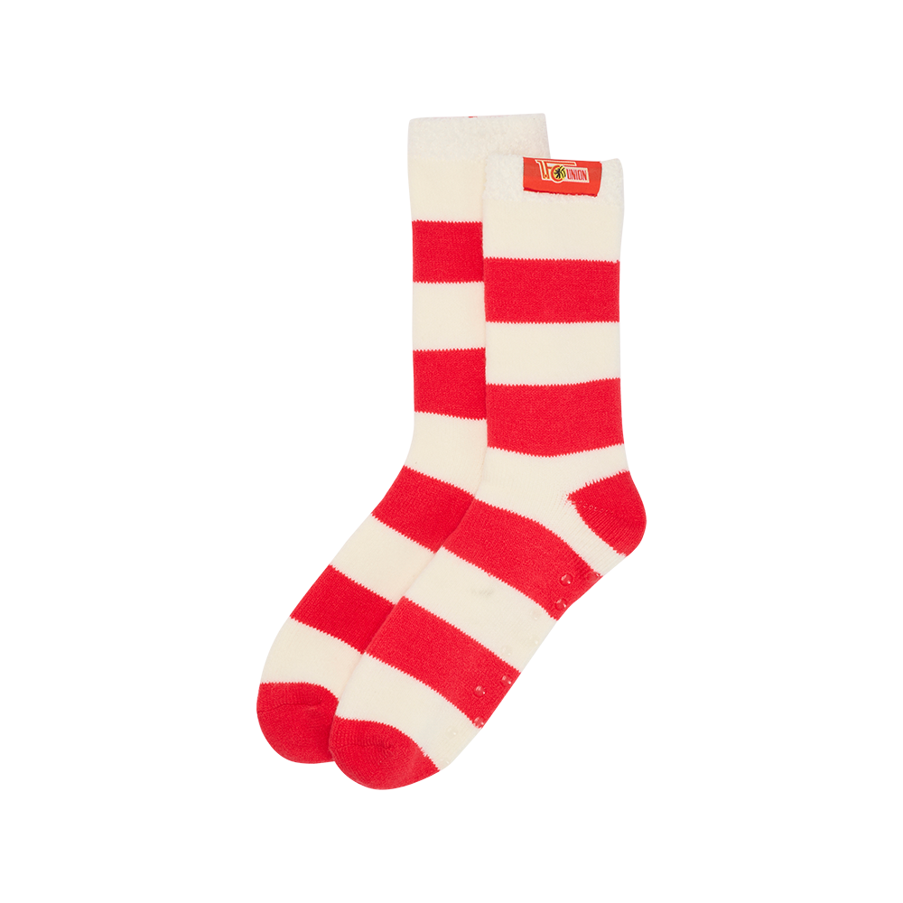 Calcetines de peluche con logo - rojo/blanco