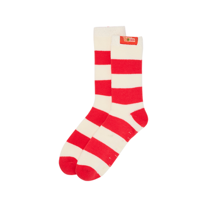 Calcetines de peluche con logo - rojo/blanco