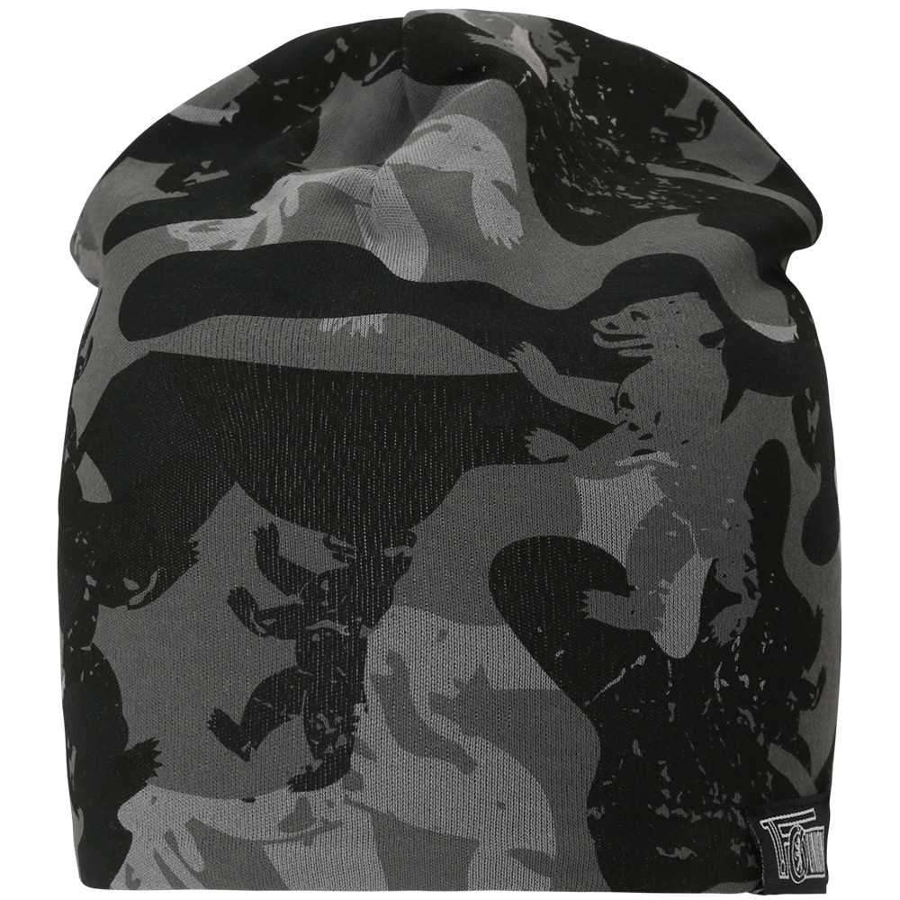 Kinder Beanie Camouflage - schwarz/grau