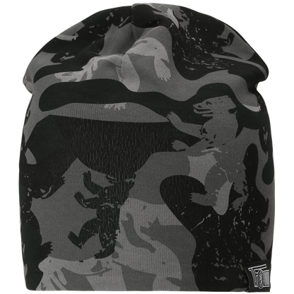 Kinder Beanie Camouflage - schwarz/grau