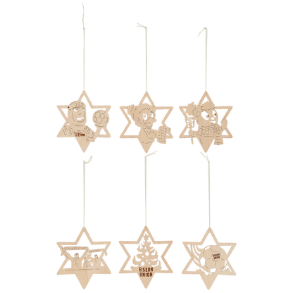 Christmas decorations stars set of 6