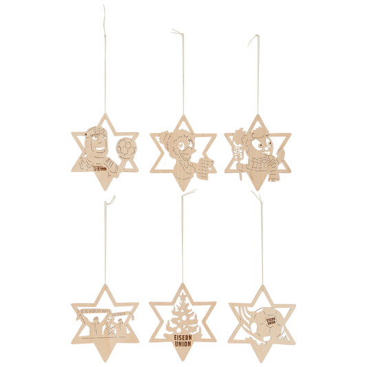 Christmas decorations stars set of 6