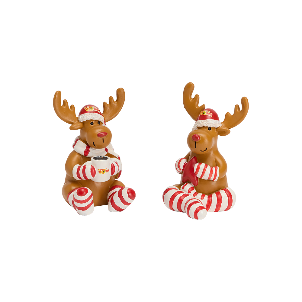 Elch Figuren 2er Set - gestreift