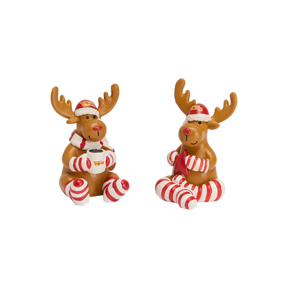 Elch Figuren 2er Set - gestreift