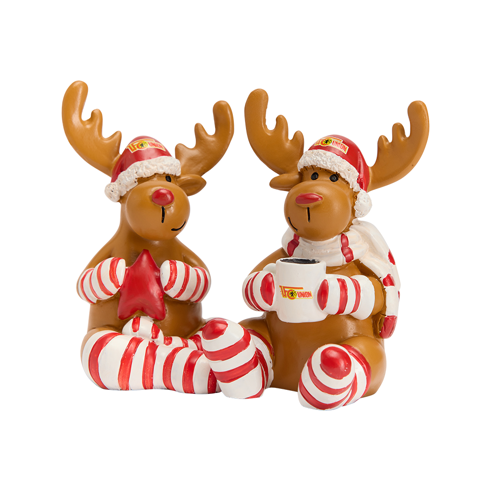 Elch Figuren 2er Set - gestreift