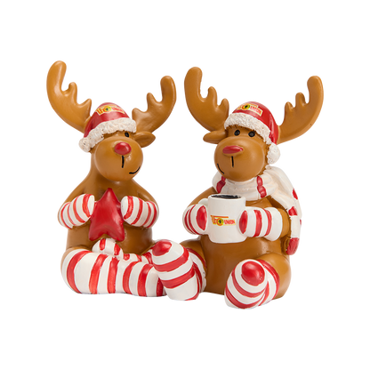 Elch Figuren 2er Set - gestreift