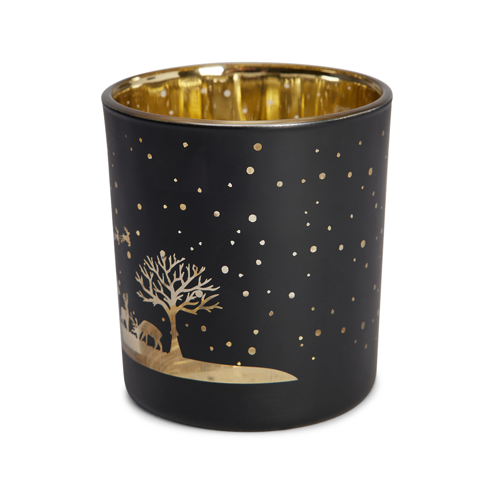 Teelichthalter 2er Set - schwarz