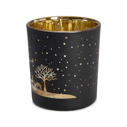 Teelichthalter 2er Set - schwarz